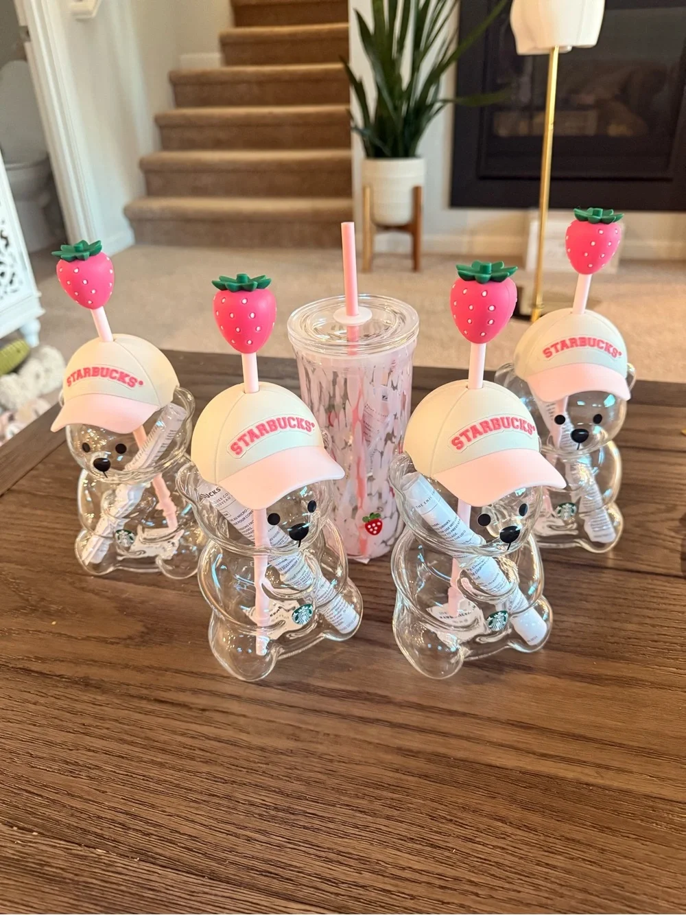 Starbucks Pink Strawberry Bearista Tumbler with Straw - Pink - Picture 1 of 6